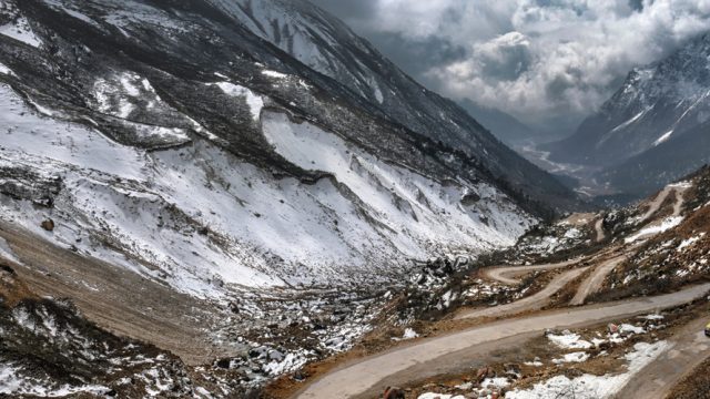 Zero Point offers a spectacular view of snow-clad mountains and the Yumthang Valley