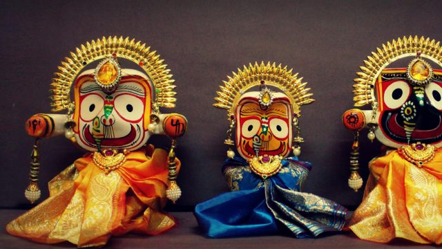 The idols of Lord Jagannath, Lord Balabhadra and Goddess Subhadra