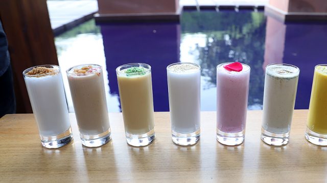Different flavours of lassi at Kiyan