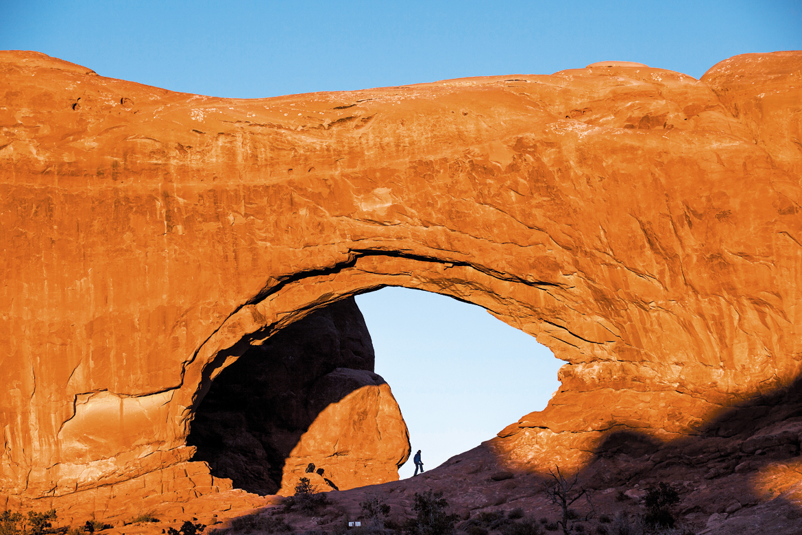 The North Window, one of the treasures at Arches National Park, bathed in late evening light