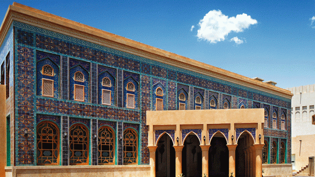 The exteriors of the Katara Masjid inside the Cultural Village