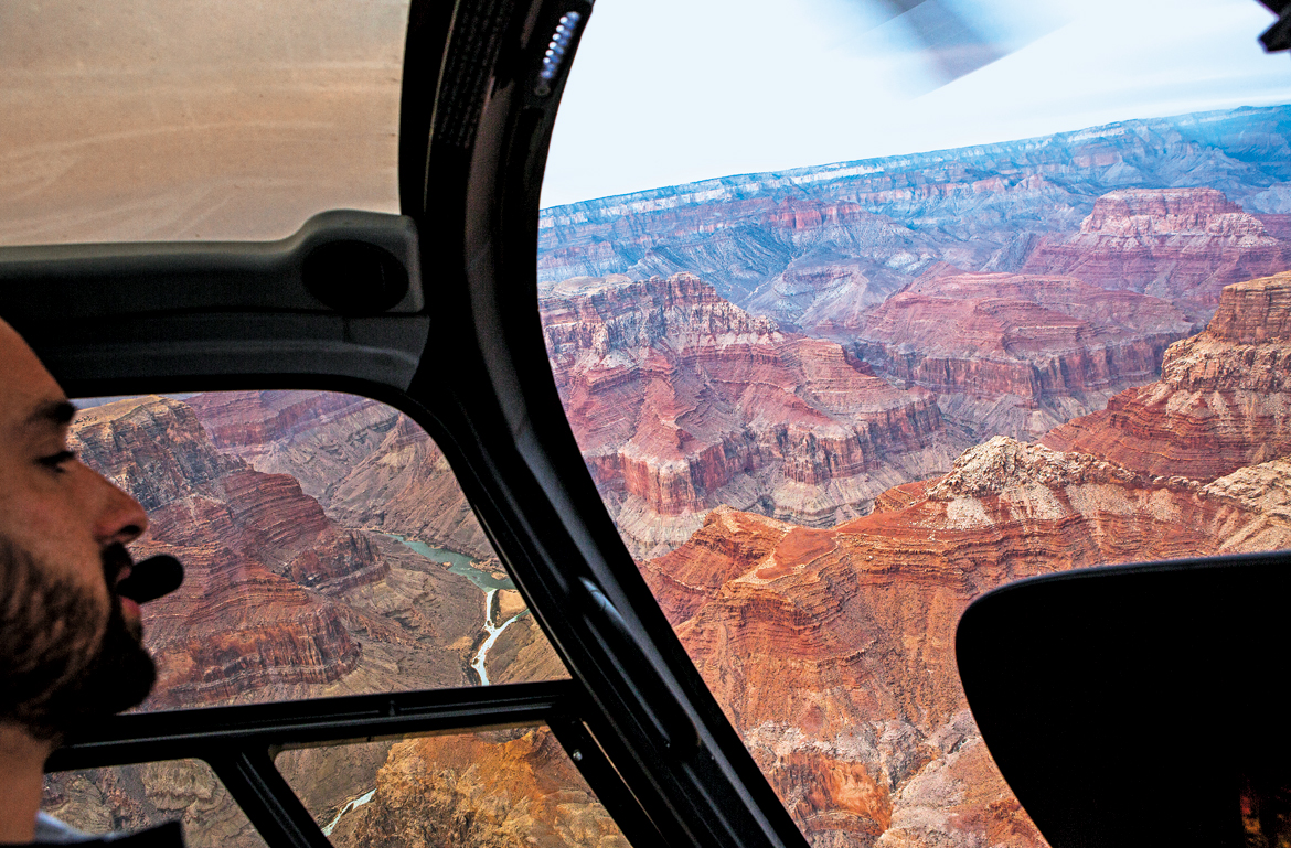 A helicopter ride over the more remote North Rim of the Grand Canyon