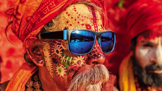 Sadhus or Indian holy men in Varanasi