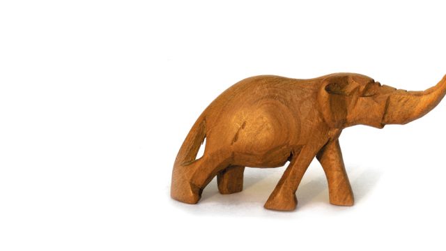 Wooden elephant souvenir from Kenya