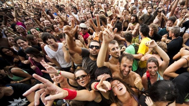 Revellers at Sziget Music Festival