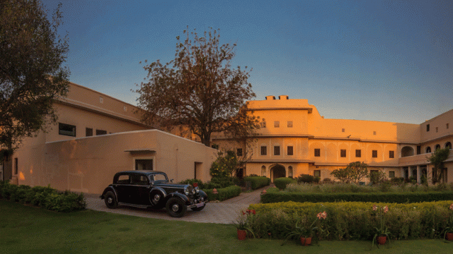 The facade of the Royal Heritage Haveli by Niraamaya